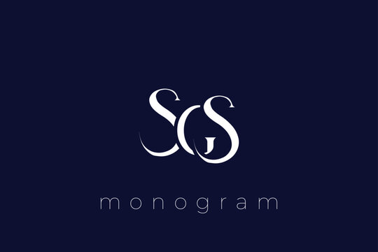 SWS Elegant Monogram Logo Design With Decorative Lettering