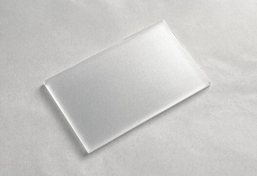 Blank Frosted Acrylic Sheet on Neutral Textured Background Minimalist Composition