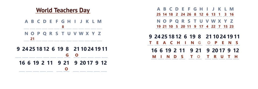 Number Code Puzzle Teacher educational decoding worksheet with hidden teacher appreciation quote