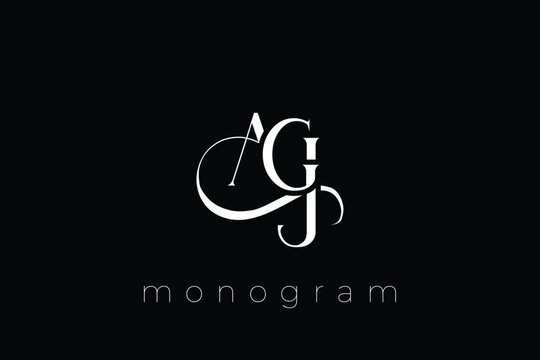 AGJ Elegant Monogram Logo Design With Decorative Lettering