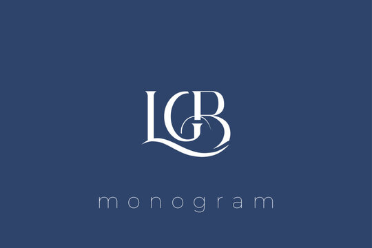 LGB Elegant Monogram Logo Design With Decorative Lettering