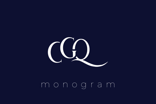 CGQ Elegant Monogram Logo Design With Decorative Lettering