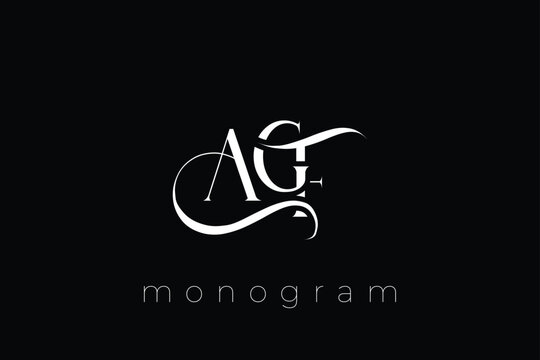 AGF Elegant Monogram Logo Design With Decorative Lettering