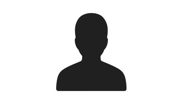 Single user profile icon, vector illustration of a person avatar, human head and shoulders symbol