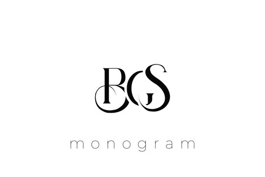 BGS Elegant Monogram Logo Design With Decorative Lettering