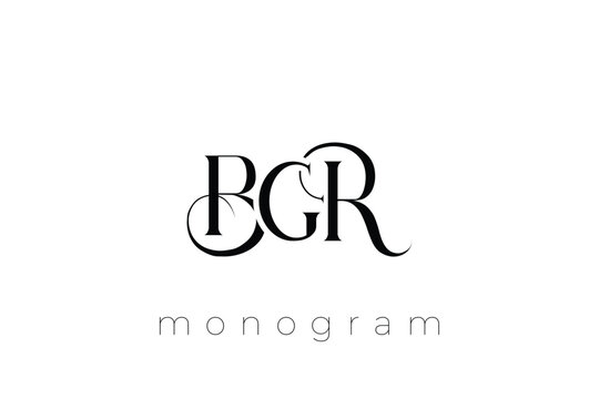 BGR Elegant Monogram Logo Design With Decorative Lettering
