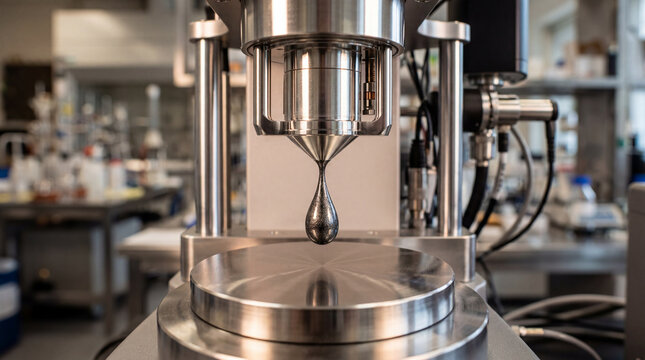 High end laboratory rheometer machine testing exact viscosity of solid state composite battery cathode material