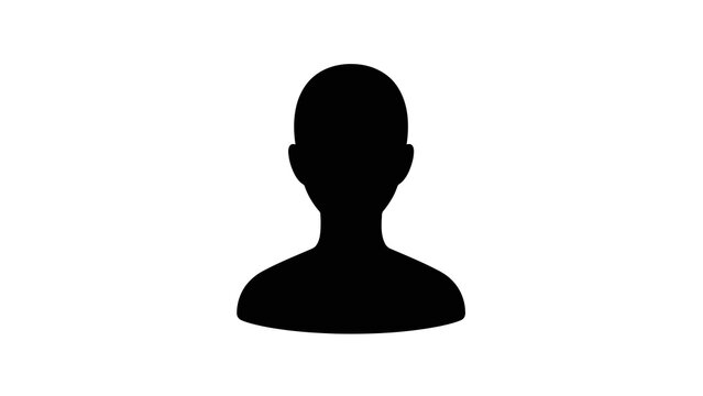 Simple user profile avatar icon, generic human silhouette for account or contact