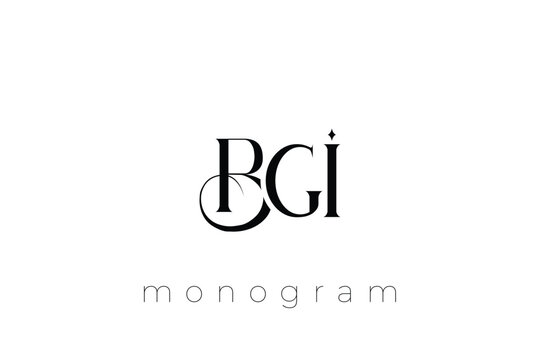 BGI Elegant Monogram Logo Design With Decorative Lettering