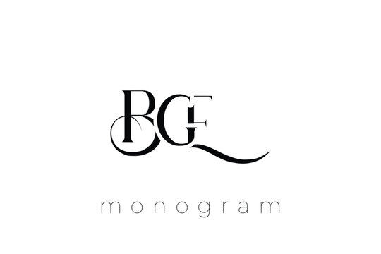 BGE Elegant Monogram Logo Design With Decorative Lettering