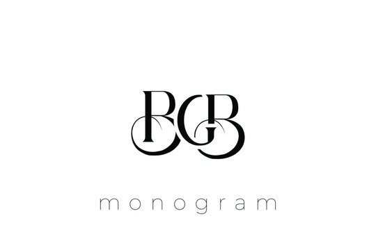 BGB Elegant Monogram Logo Design With Decorative Lettering
