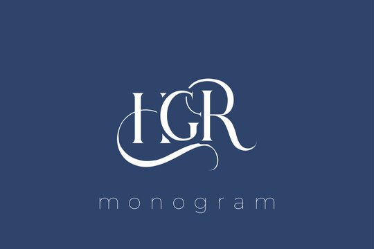 HGR Elegant Monogram Logo Design With Decorative Lettering