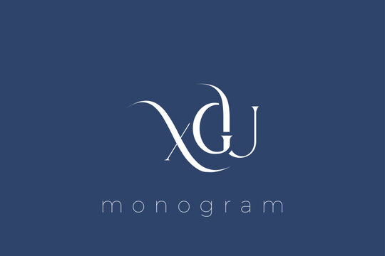 XGU Elegant Monogram Logo Design With Decorative Lettering