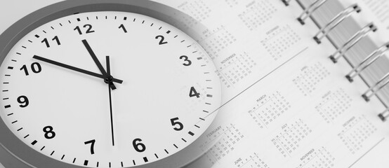 Fototapeta premium Clock and diary page
