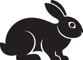 Obraz premium Black rabbit silhouette vector icon isolated on white background