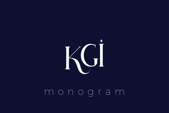 KGI Elegant Monogram Logo Design With Decorative Lettering