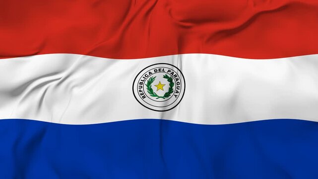 Paraguay flag animation seamless loop. 4k Resolution