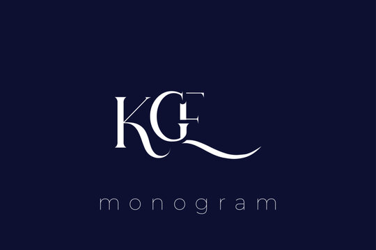 KGE Elegant Monogram Logo Design With Decorative Lettering