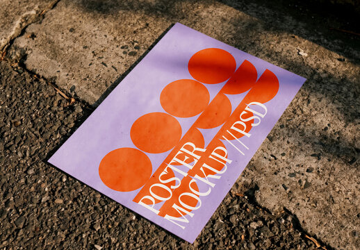 Poster Advertising on Sand Outdoor Mockup