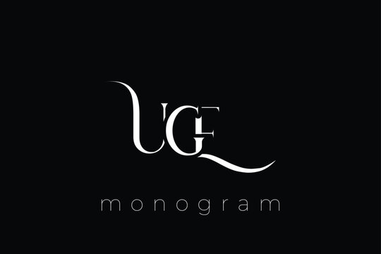 UWE Elegant Monogram Logo Design With Decorative Lettering