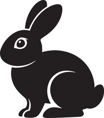 Obraz premium Black rabbit silhouette vector icon isolated on white background