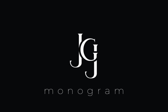JGJ Elegant Monogram Logo Design With Decorative Lettering