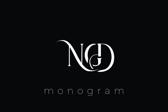 NGD Elegant Monogram Logo Design With Decorative Lettering