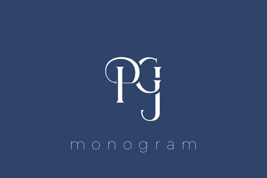 PGJ Elegant Monogram Logo Design With Decorative Lettering