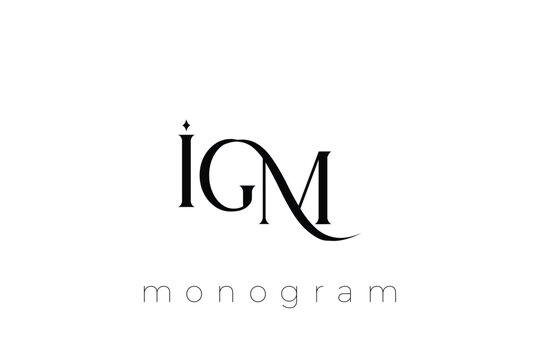 IGM Elegant Monogram Logo Design With Decorative Lettering