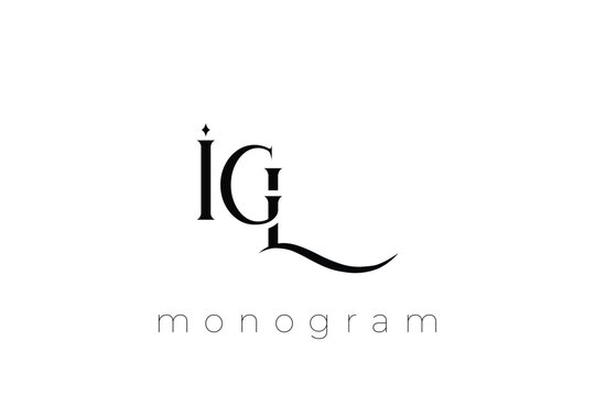 IGL Elegant Monogram Logo Design With Decorative Lettering