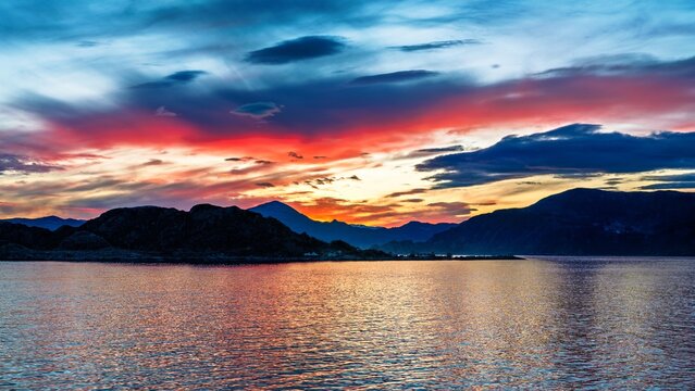 Landscape in Norway in beautiful morning light