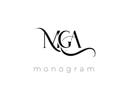 MGA Elegant Monogram Logo Design With Decorative Lettering