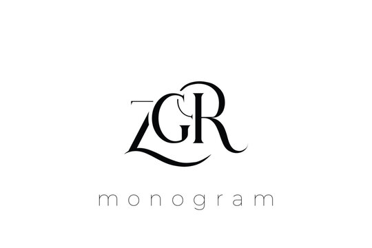 ZGR Elegant Monogram Logo Design With Decorative Lettering