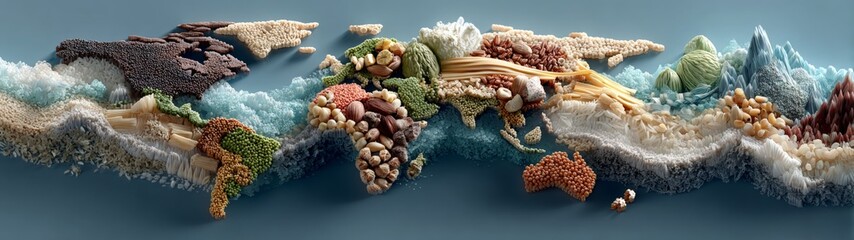 Fototapeta premium Mapping the earth with harvest: a portrait of food security and