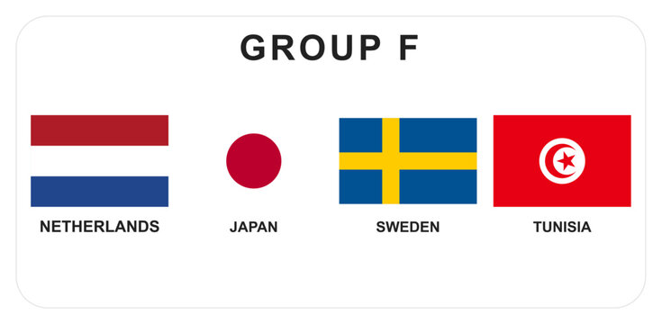 2026 World Cup participating countries flags set for Group F