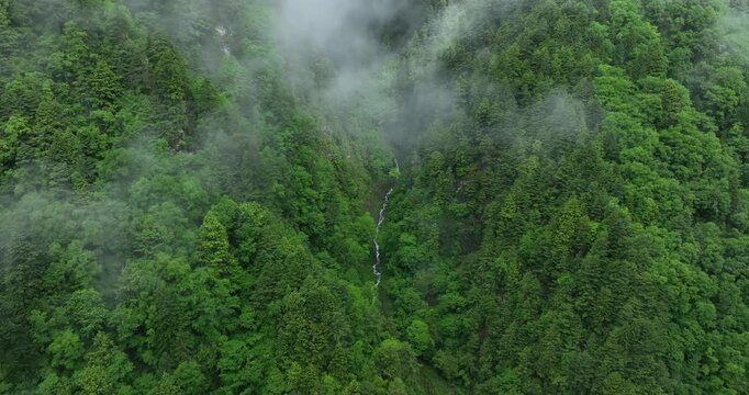 Aerial footage of beautiful high altitude grassland and mountain landscape	