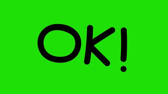 OK Cartoon Doodle Text Back and Forth Flip Animation