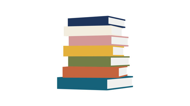 Stack of Books: A vibrant stack of diverse, colorful books neatly piled, representing knowledge, education, and the joy of reading.
