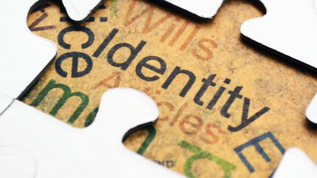 Identity Puzzle Concept Showing Personal Identity And Security Fragmented By A Missing Piece
