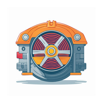 Flat design gear clock vector icon