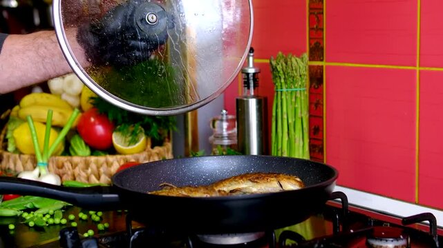 Traditional fried crucian carp recipe from cleaning and seasoning to pan frying and serving homemade fish meal step by step cooking process. full cycle of cooking fresh crucian carp
