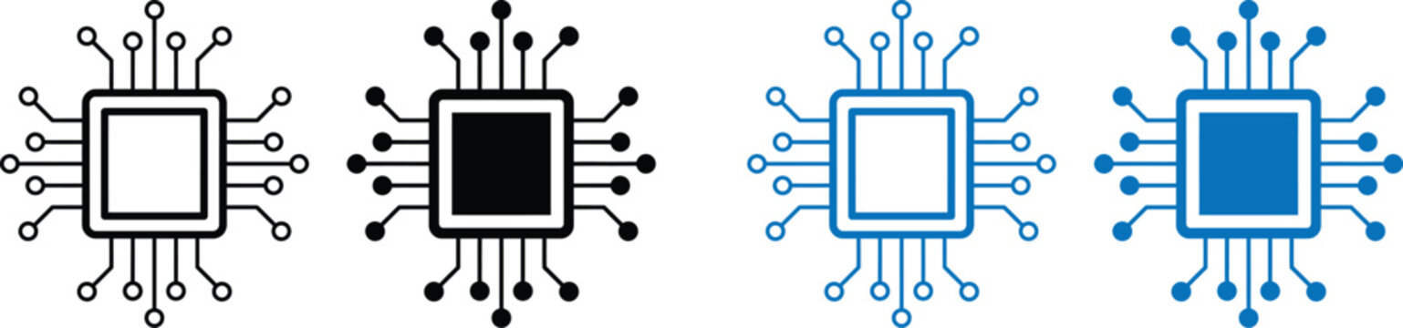 Microchip cpu circuit board icons