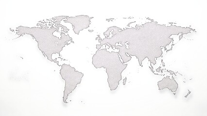 Fototapeta premium Minimalist Dot Art World Map with Shadow Effect