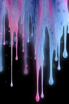Liquid Paint Drip Loop in Vibrant Colors Against Dark Background