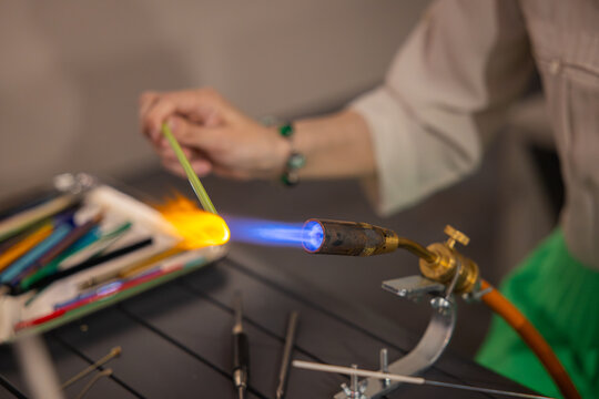 Lampworking Making glass bead. Lampwork studio	