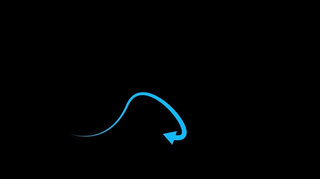 Abstract neon blue glowing infinity arrow loop animation on black background