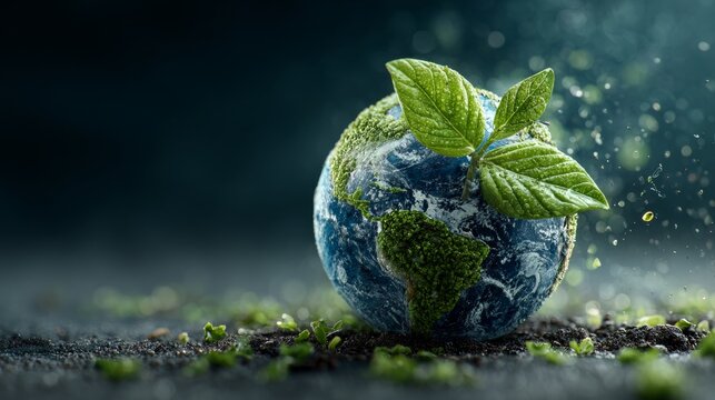 Seeds of tomorrow: nurturing our planet's green future. Digital consciousness. Subtle shifts in mother earth's design: a seed's journey begins. Robotic identity. Digital mind.