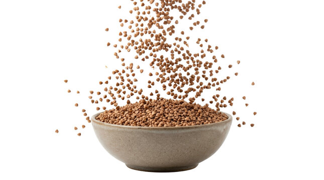 Close up of a pile of coffee beans in a wooden bowl.