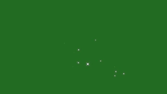Radiant sparkle comet line, fairy dust glitter stream, glowing starlight particles, magical twinkle effect, seamless overlay animation, green background, 4k