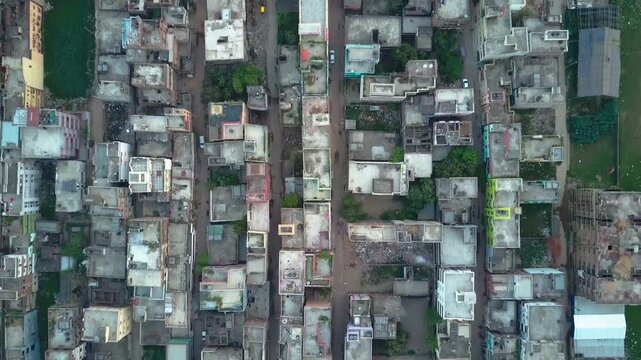 Top down aerial drone over Patna India